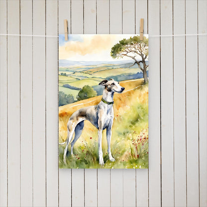 Greyhound and a tree - Poster - Sighthound Creatives