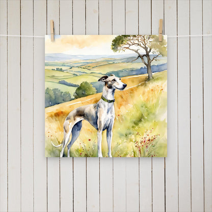 Greyhound and a tree - Poster - Sighthound Creatives