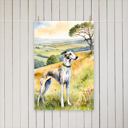 Greyhound and a tree - Poster - Sighthound Creatives