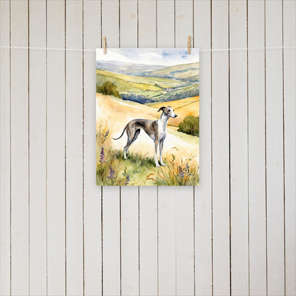 Greyhound on the hills - Poster - Sighthound Creatives