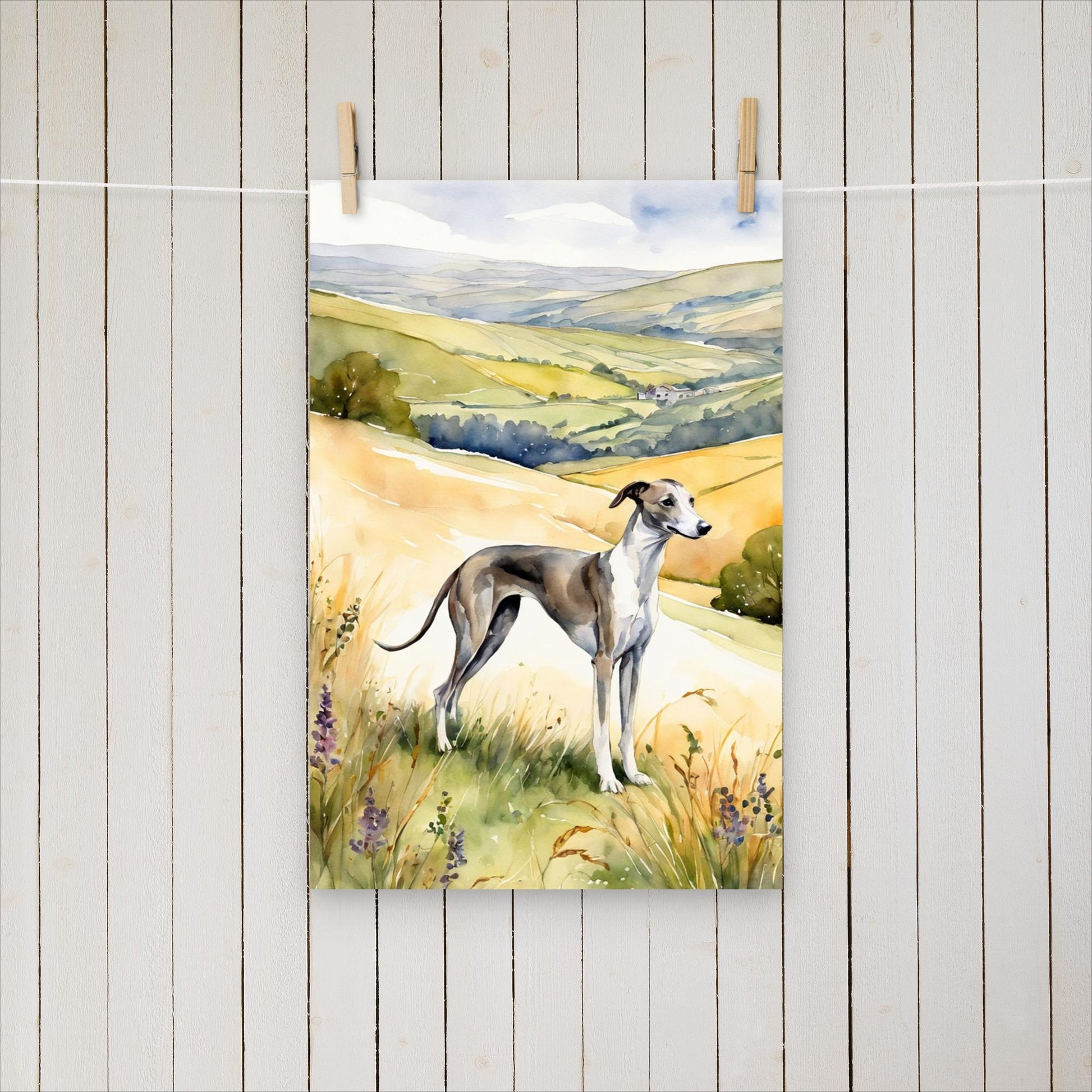 Greyhound on the hills - Poster - Sighthound Creatives