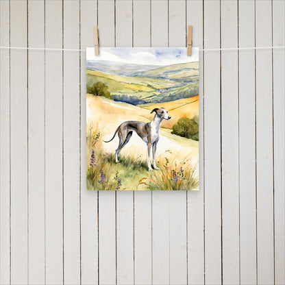 Greyhound on the hills - Poster - Sighthound Creatives