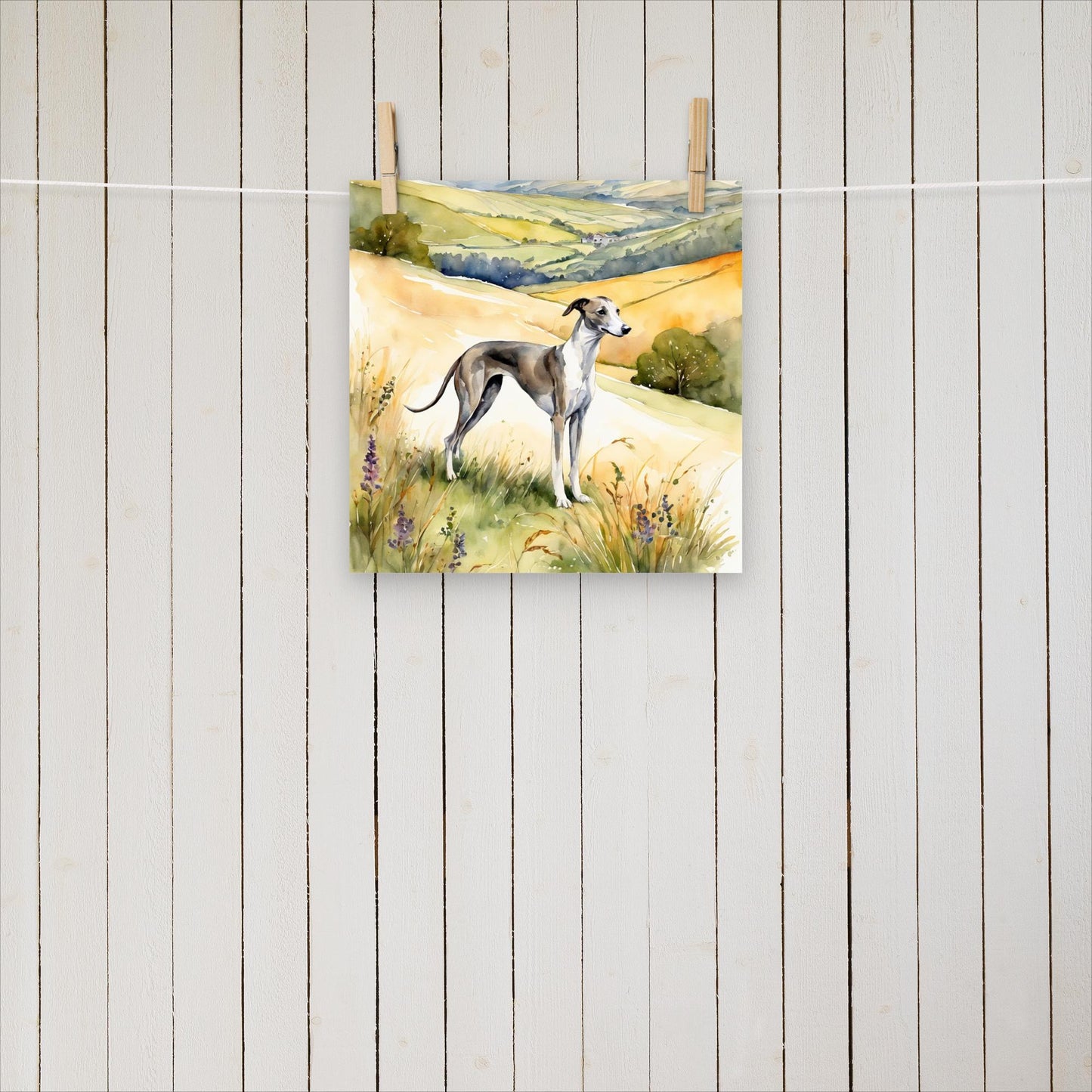 Greyhound on the hills - Poster - Sighthound Creatives