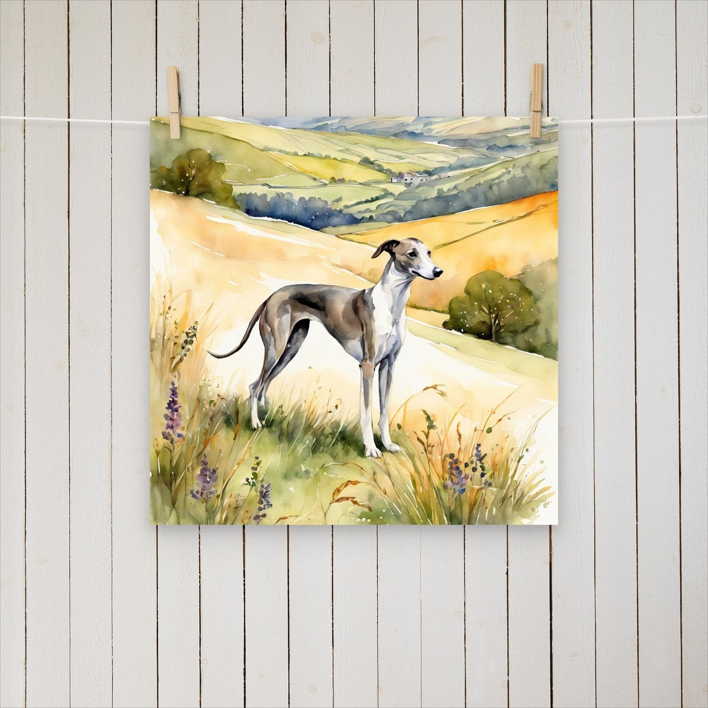 Greyhound on the hills - Poster - Sighthound Creatives