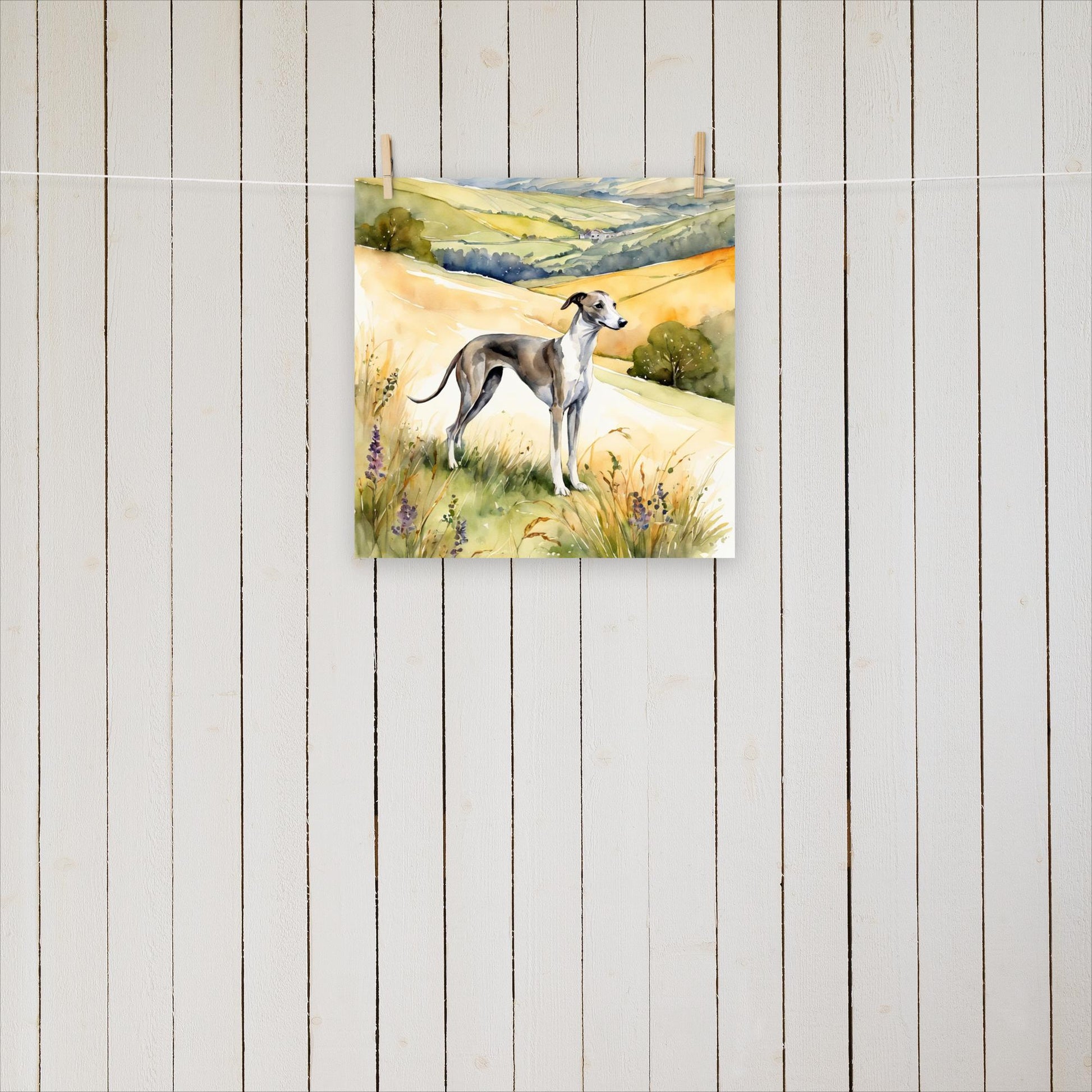 Greyhound on the hills - Poster - Sighthound Creatives