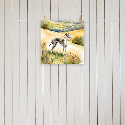 Greyhound on the hills - Poster - Sighthound Creatives