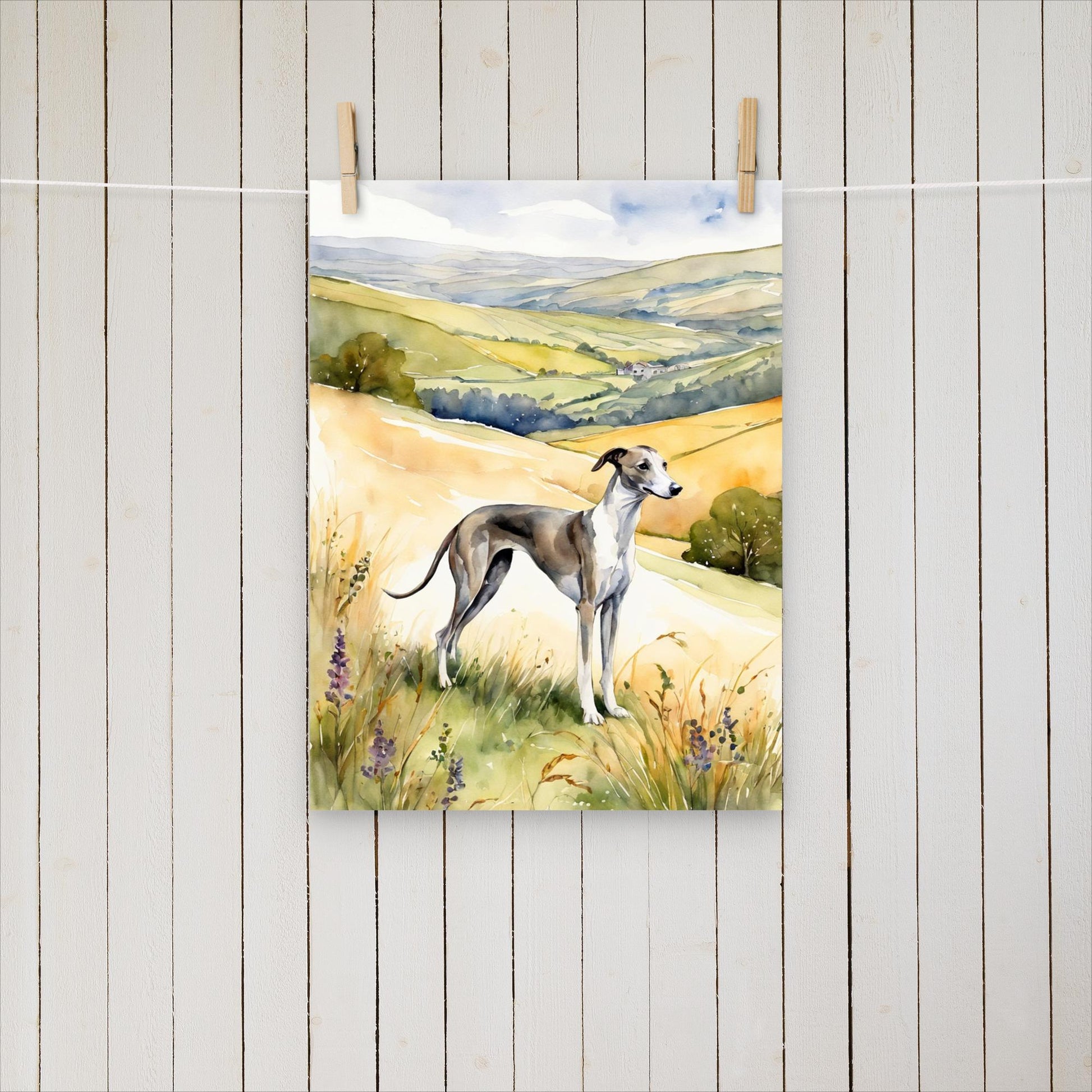 Greyhound on the hills - Poster - Sighthound Creatives