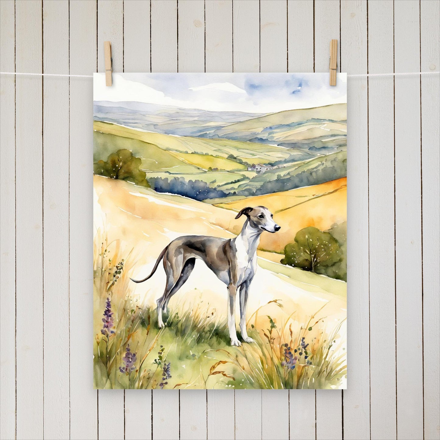 Greyhound on the hills - Poster - Sighthound Creatives