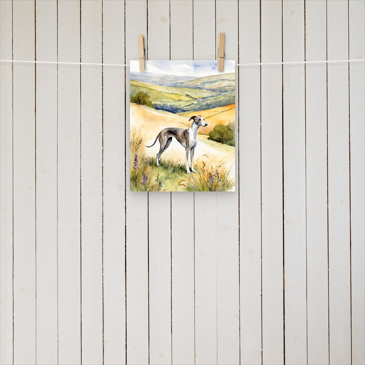 Greyhound on the hills - Poster - Sighthound Creatives