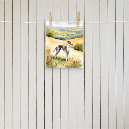 Greyhound on the hills - Poster - Sighthound Creatives