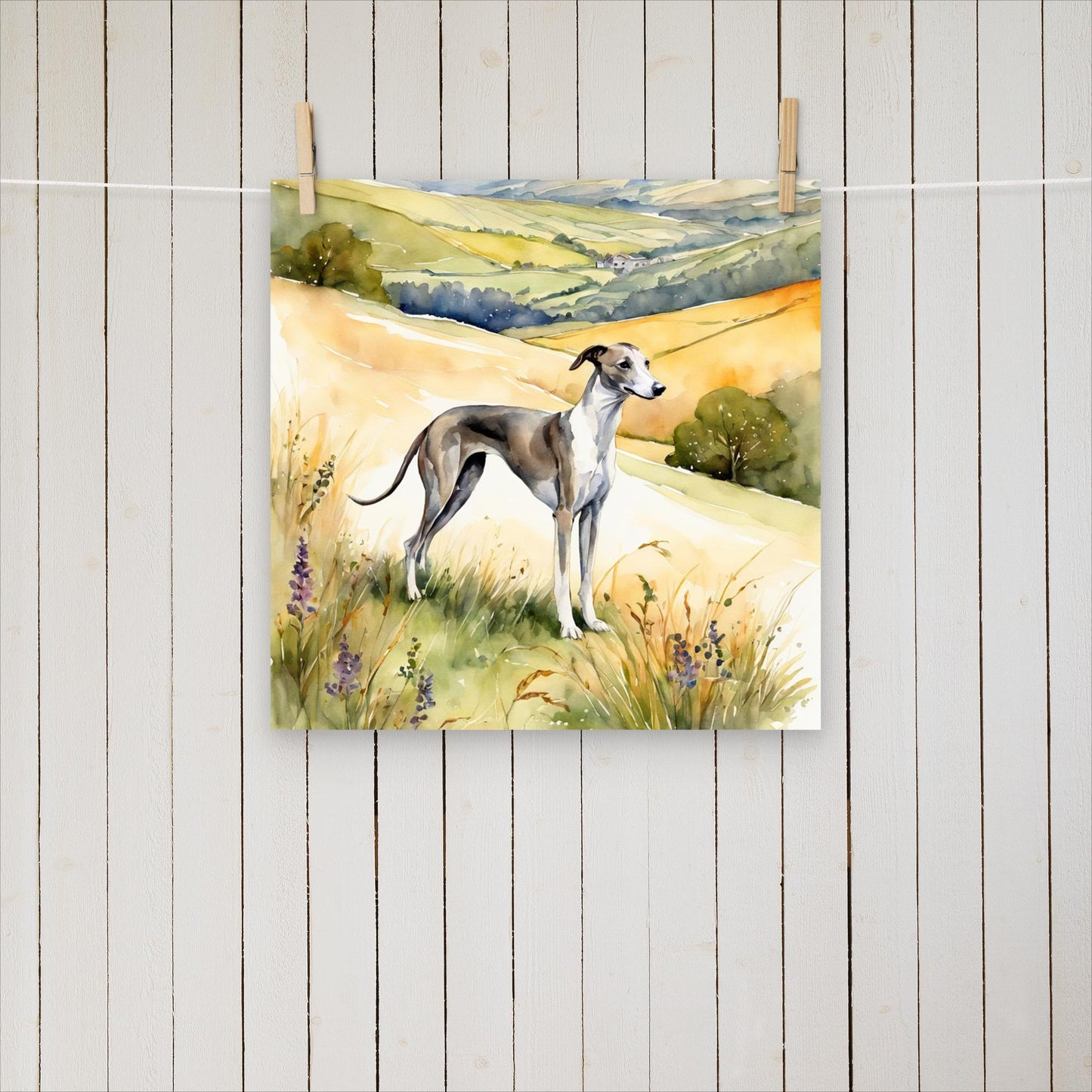 Greyhound on the hills - Poster - Sighthound Creatives