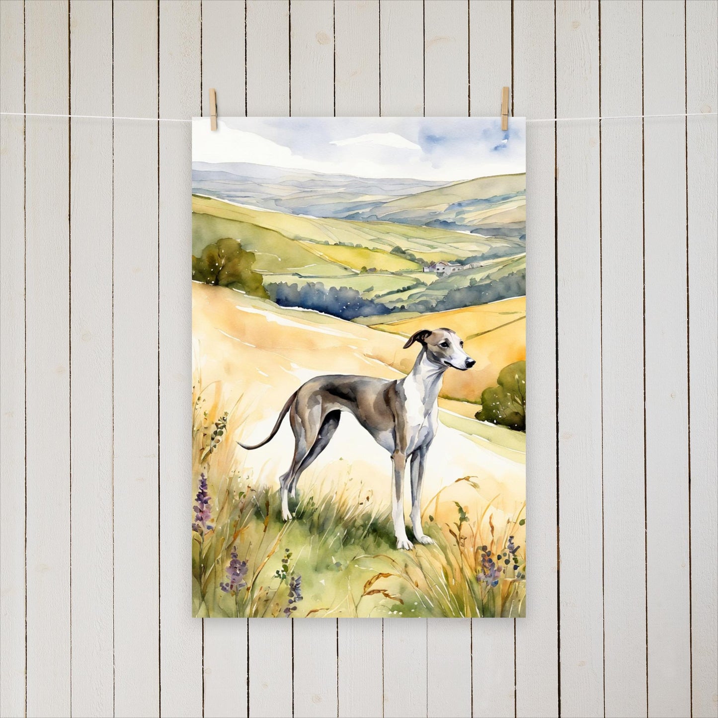 Greyhound on the hills - Poster - Sighthound Creatives