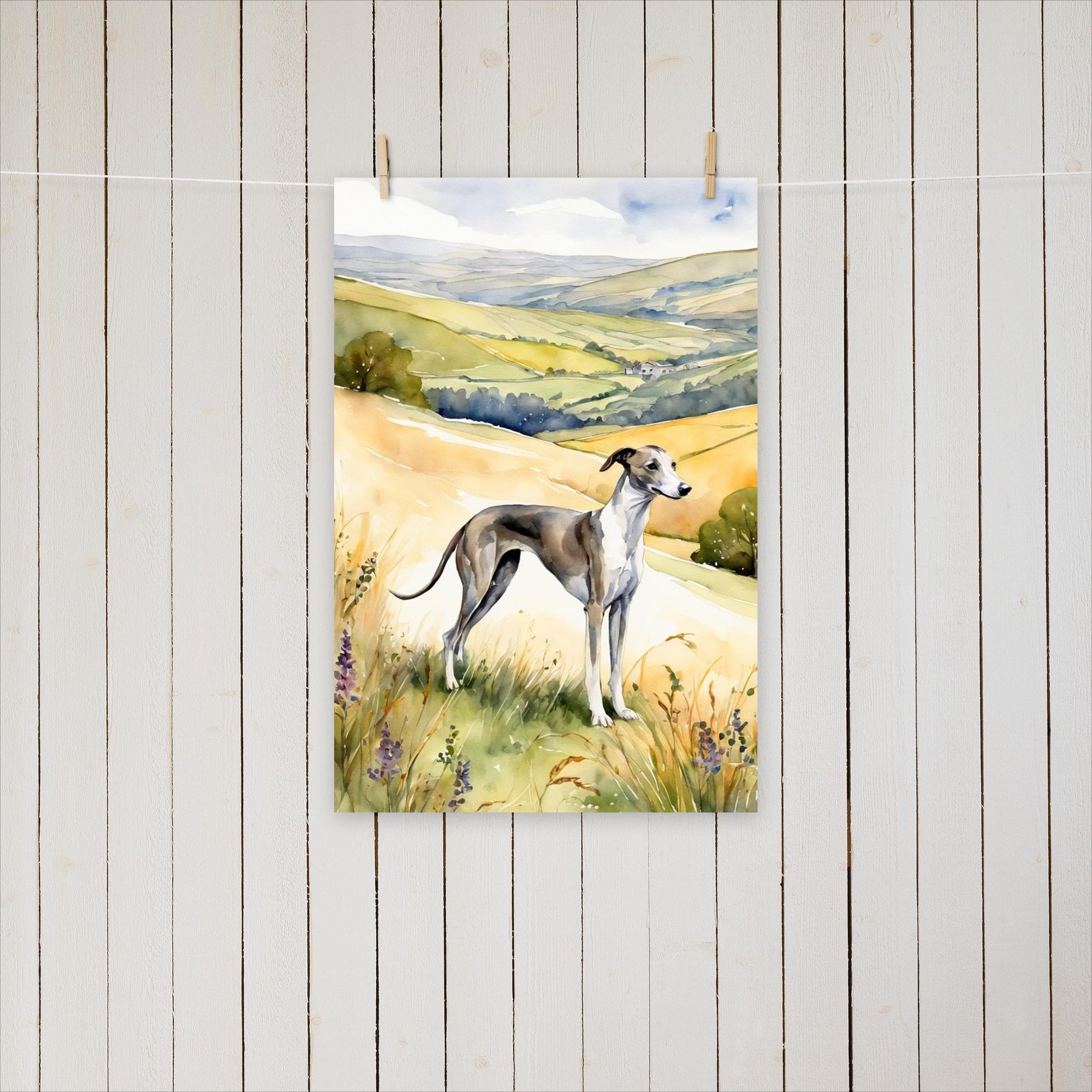 Greyhound on the hills - Poster - Sighthound Creatives