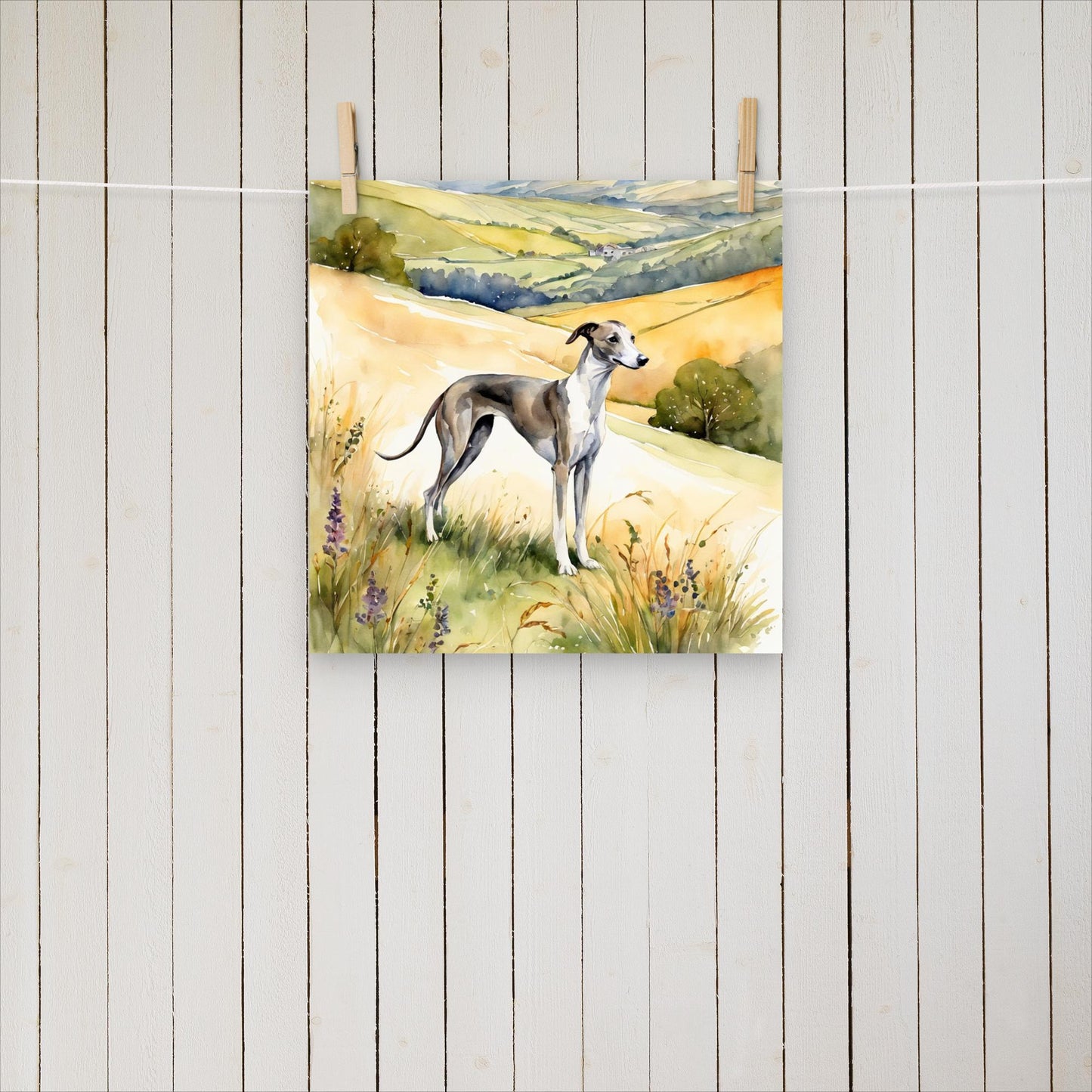 Greyhound on the hills - Poster - Sighthound Creatives