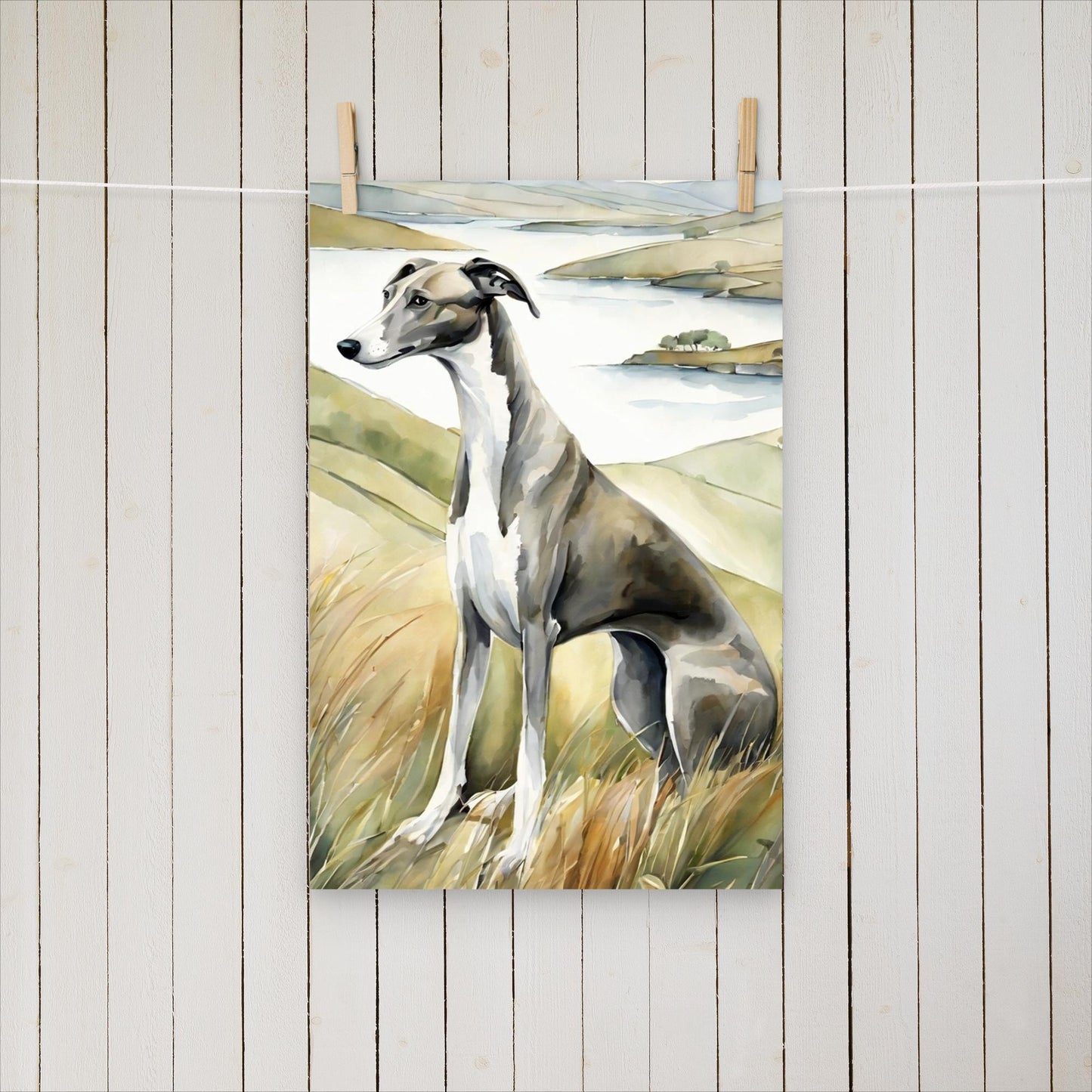 Greyhound with a side eye - Poster - Sighthound Creatives