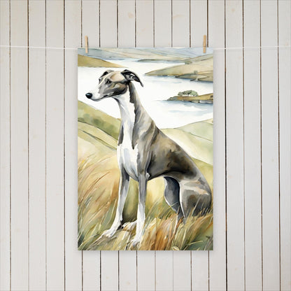 Greyhound with a side eye - Poster - Sighthound Creatives