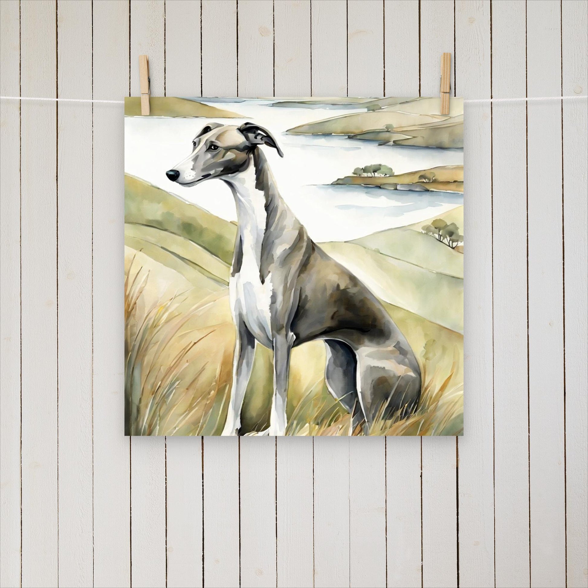 Greyhound with a side eye - Poster - Sighthound Creatives