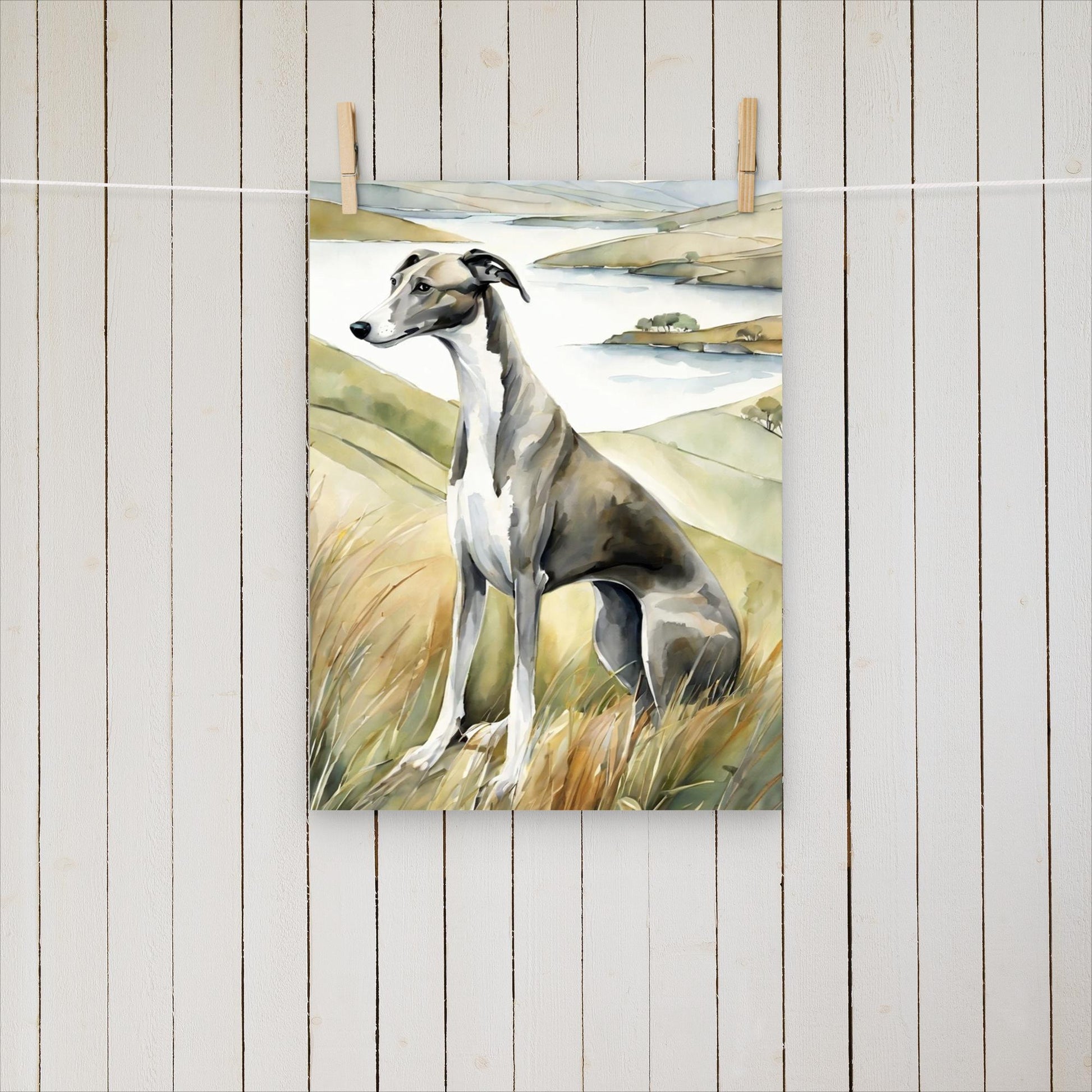 Greyhound with a side eye - Poster - Sighthound Creatives