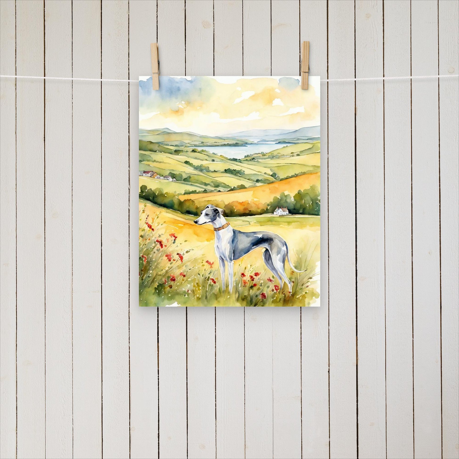 Greyhound with a view - Poster - Sighthound Creatives