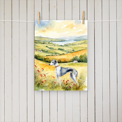 Greyhound with a view - Poster - Sighthound Creatives