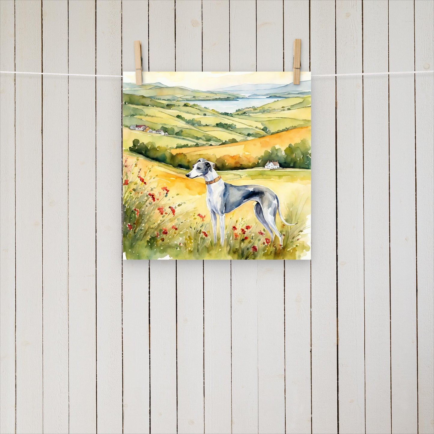 Greyhound with a view - Poster - Sighthound Creatives