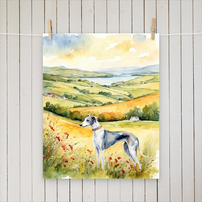 Greyhound with a view - Poster - Sighthound Creatives