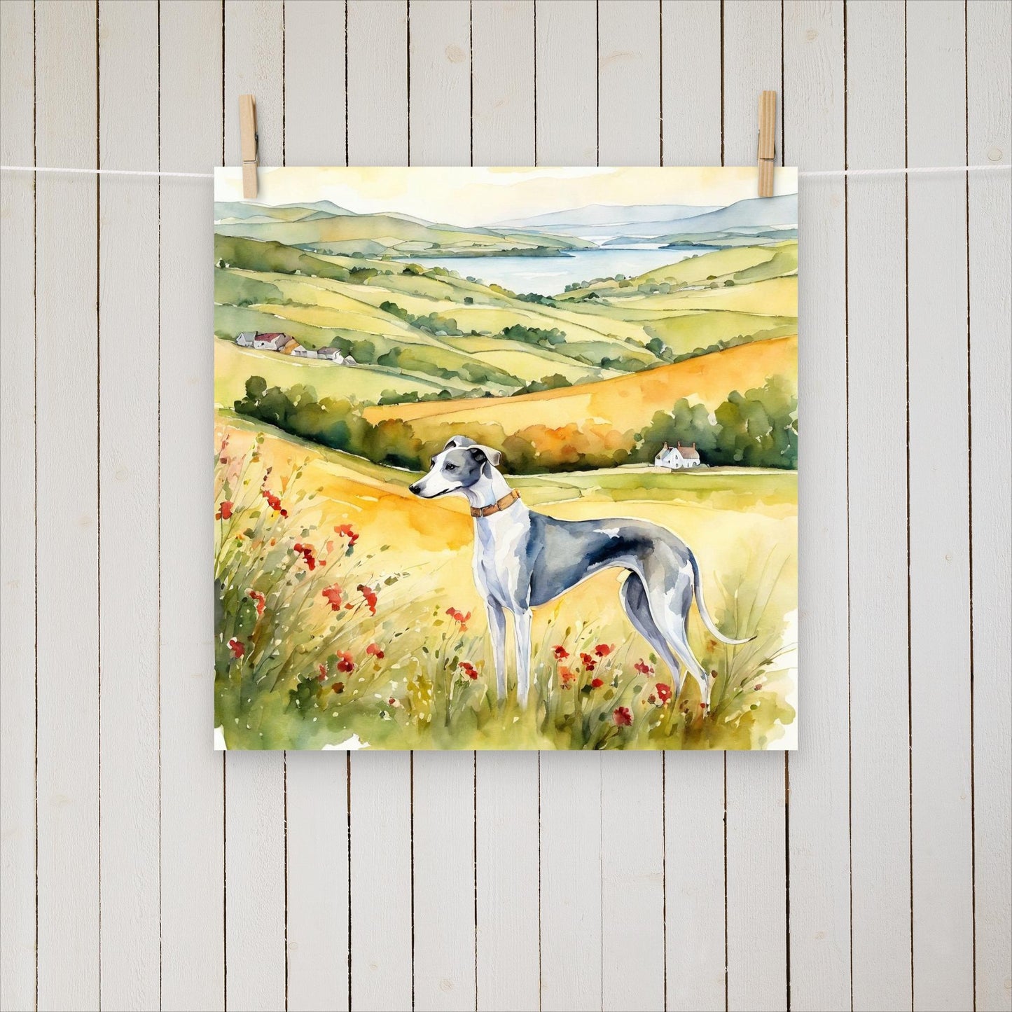 Greyhound with a view - Poster - Sighthound Creatives