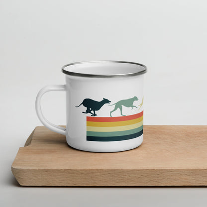 'Running Colors' Enamel Mug - Mug - Sighthound Creatives